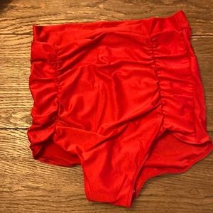 Bright red swim bottom